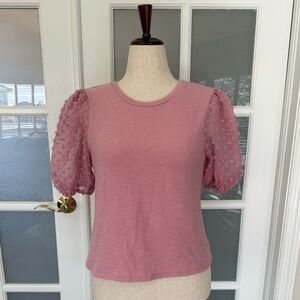 Anthropologie Mauve Puff Sleeve Blouse